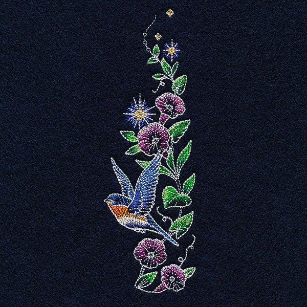 Midnight Garden Bluebird & Morning Glories Border - Image 7