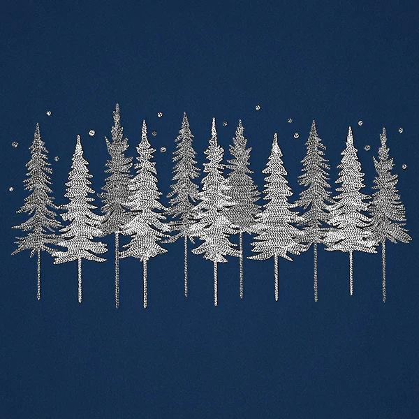 Midnight Snowy Forest Border