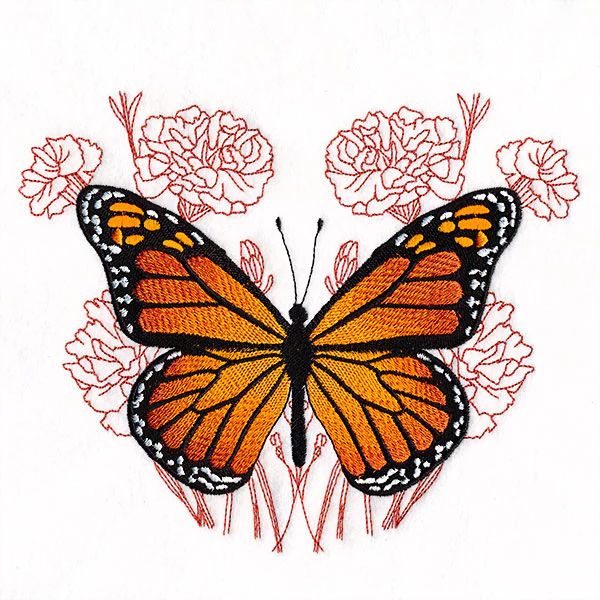 Monarch Butterfly and Carnations - Image 3
