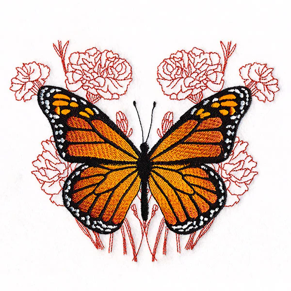 Monarch Butterfly and Carnations - Image 5