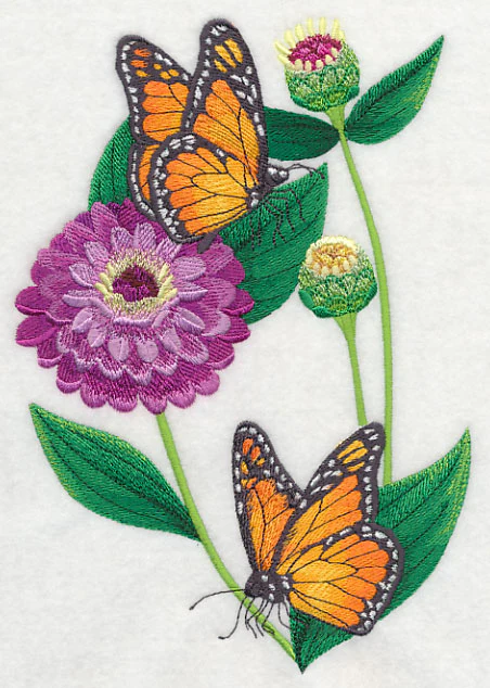 Monarchs and Zinnias Spray - Image 2