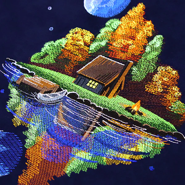 Moonlit Fall Cabin Scene - Image 5
