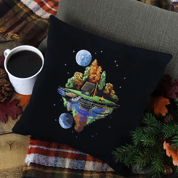 Moonlit Fall Cabin Scene - Image 6