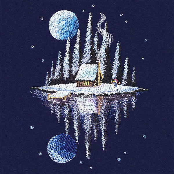 Moonlit Winter Cabin Scene - Image 5