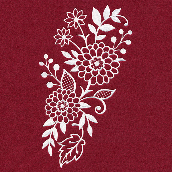 Mum's the Word Flower Spray (Whitework)