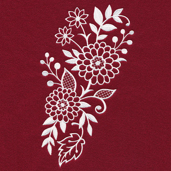 Mum's the Word Flower Spray (Whitework) - Image 2