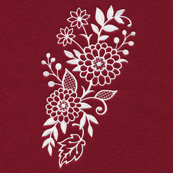 Mum's the Word Flower Spray (Whitework) - Image 3