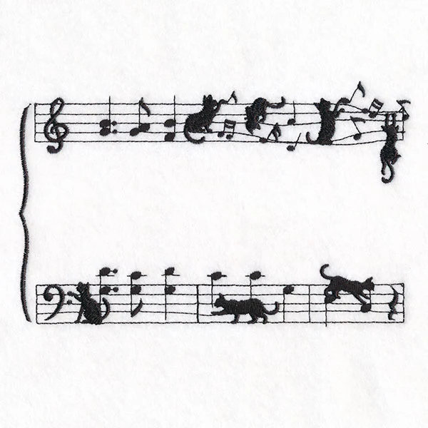 Music and Chaos Cats Quilt Label - Image 2