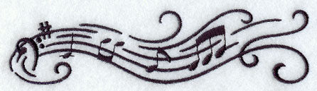 Music's Soothing Swirls Border - Bass Clef - Image 2