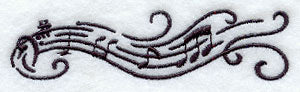 Music's Soothing Swirls Border - Bass Clef - Image 3