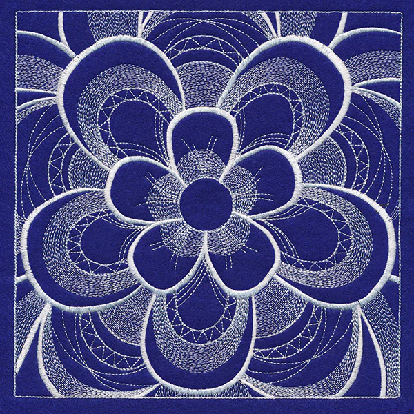 Mystical Floral Square (Whitework)