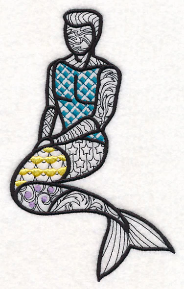 Mystical Merman (Blackwork) - Image 3