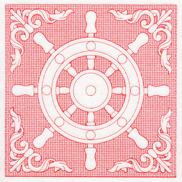 Nautical Adventures Ship's Wheel (Trapunto)