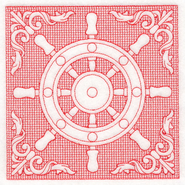 Nautical Adventures Ship's Wheel (Trapunto) - Image 3