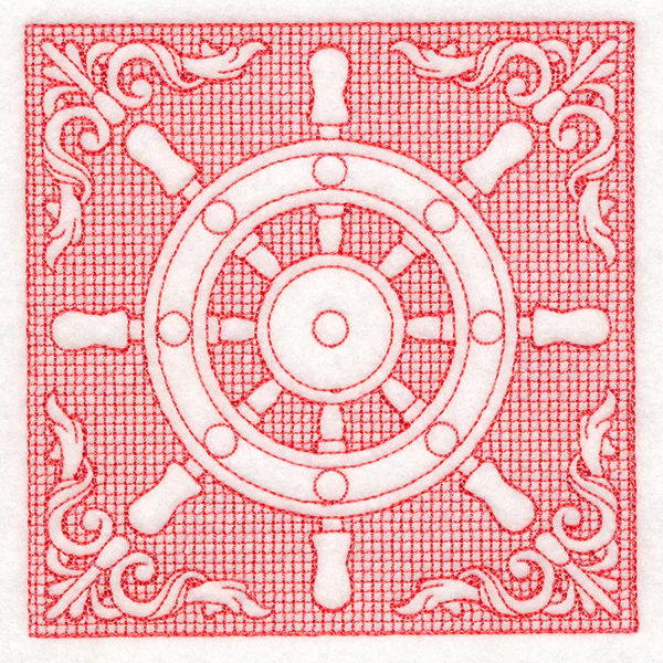Nautical Adventures Ship's Wheel (Trapunto) - Image 4