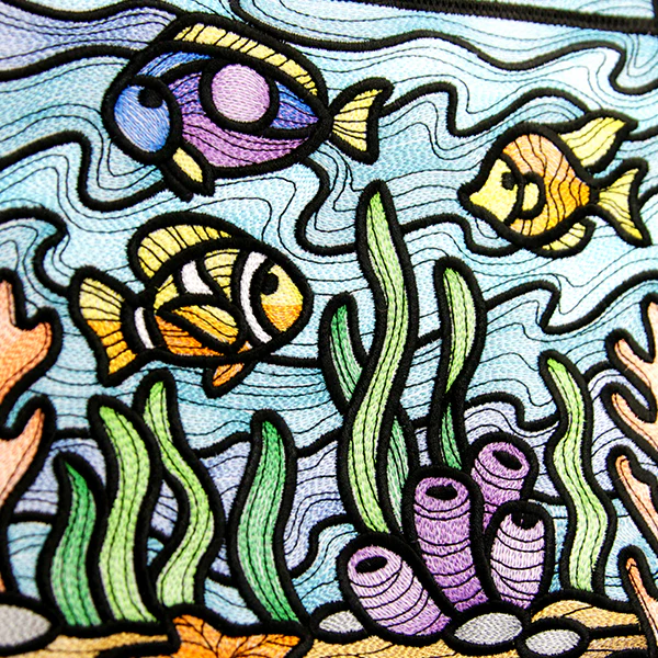 Nautical Stained Glass Square - Fish - Image 3