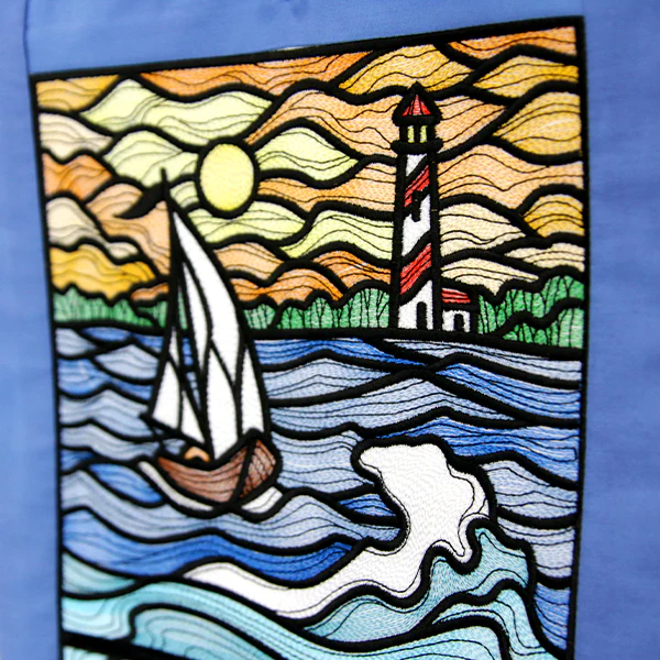 Nautical Stained Glass Square - Sailboat - Image 15