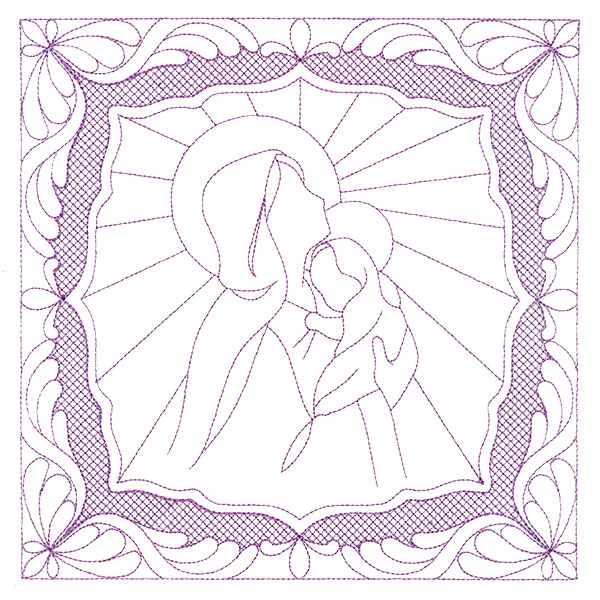 Night Divine Quilting Square - Mary and Jesus (Double Run)