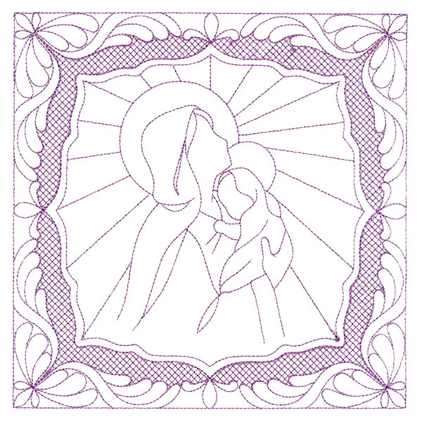 Night Divine Quilting Square - Mary and Jesus (Double Run) - Image 3