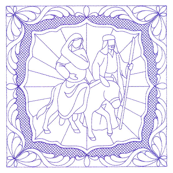 Night Divine Quilting Square - Mary and Joseph (Double Run) - Image 2