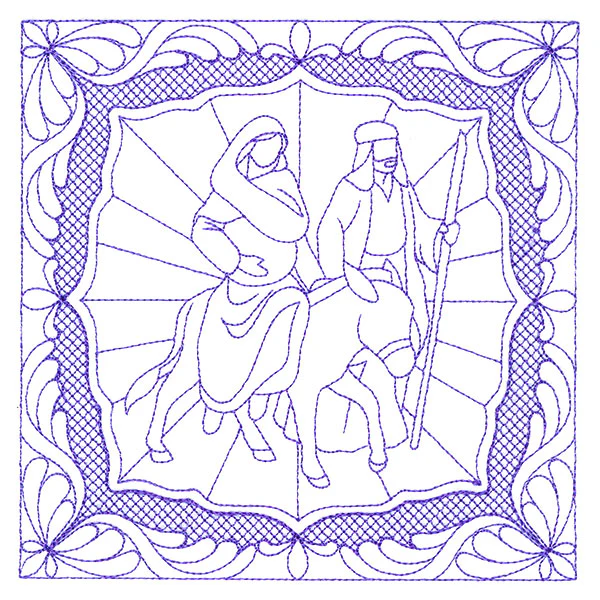 Night Divine Quilting Square - Mary and Joseph (Double Run) - Image 3