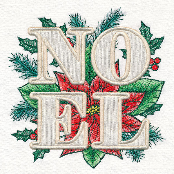 Noel with Poinsettia (Applique) - Image 5