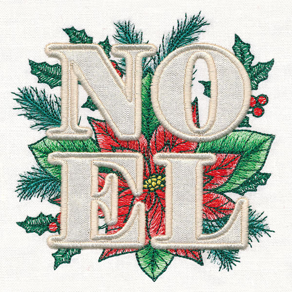 Noel with Poinsettia (Applique) - Image 7