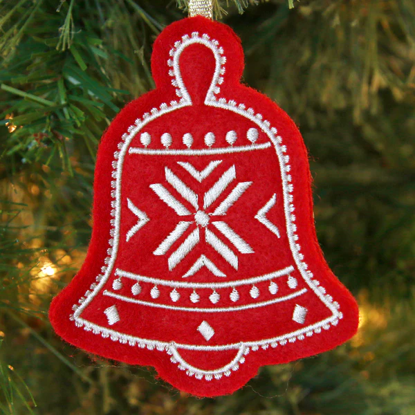 Nordic Christmas Ornament - Bell (In-the-Hoop) - Image 2