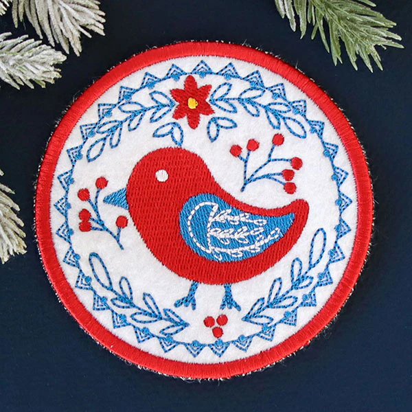 Nordic Necessities Coaster - Bird (In-the-Hoop) - Image 4