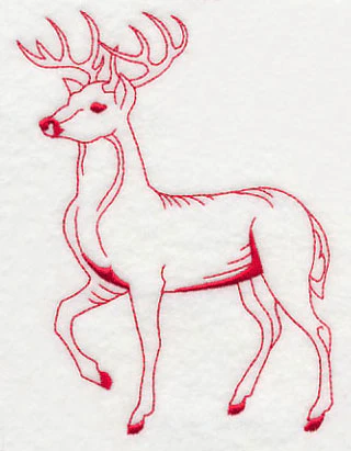 Northwoods Deer (Redwork) - Image 3