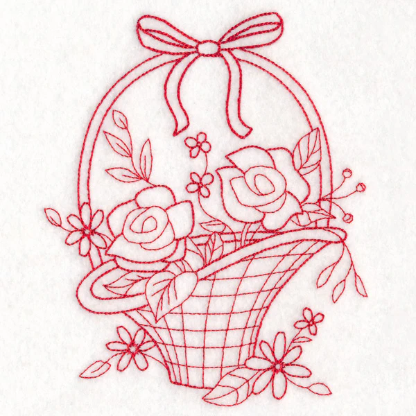 Nostalgic Nature - Basket (Redwork) - Image 3