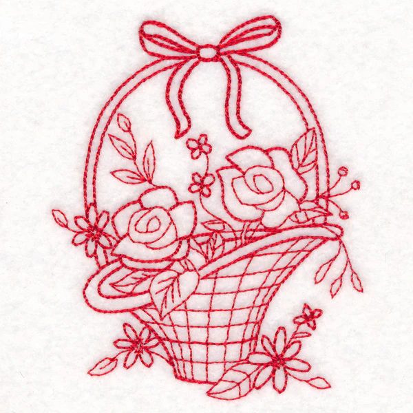 Nostalgic Nature - Basket (Redwork) - Image 5