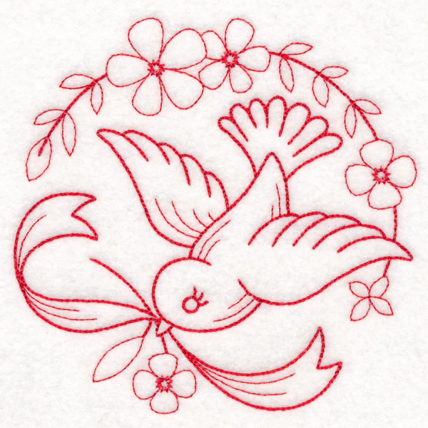 Nostalgic Nature - Bird (Redwork) - Image 4