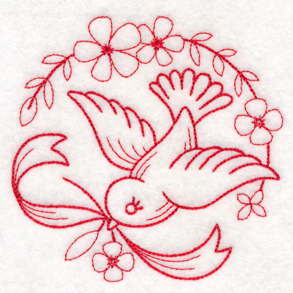 Nostalgic Nature - Bird (Redwork) - Image 5