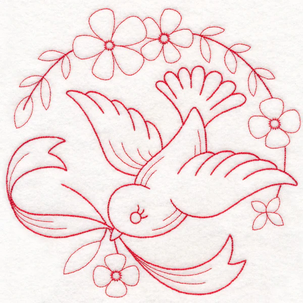 Nostalgic Nature - Bird (Redwork) - Image 6