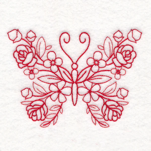 Nostalgic Nature - Butterfly (Redwork) - Image 4
