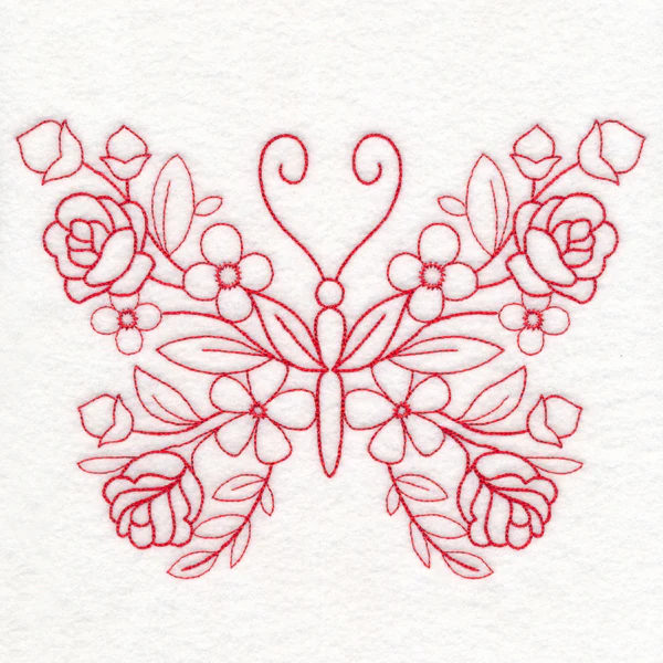 Nostalgic Nature - Butterfly (Redwork) - Image 6