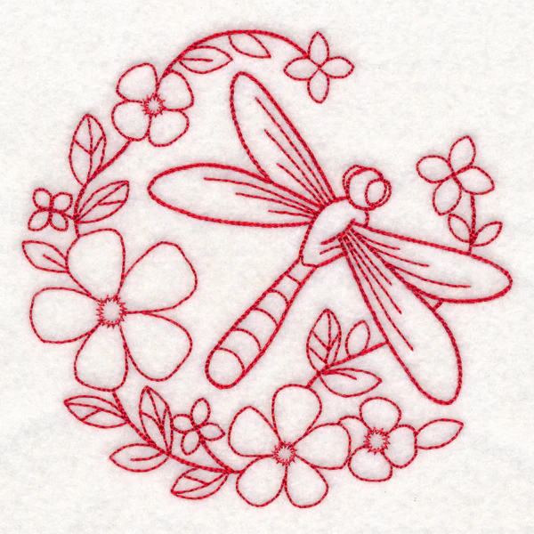 Nostalgic Nature - Dragonfly (Redwork) - Image 4