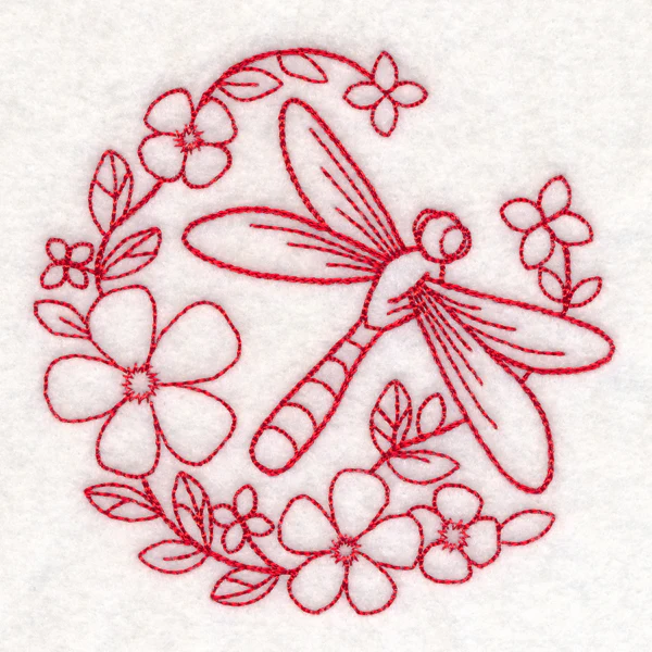 Nostalgic Nature - Dragonfly (Redwork) - Image 5
