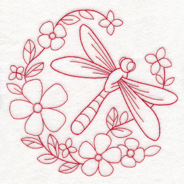 Nostalgic Nature - Dragonfly (Redwork) - Image 6