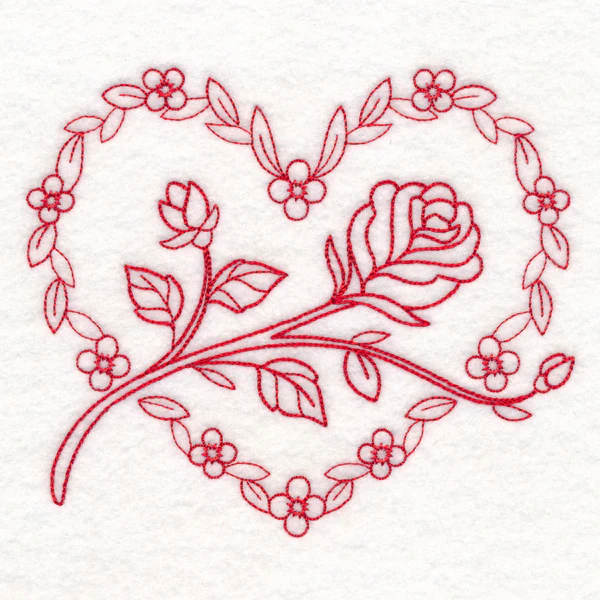 Nostalgic Nature - Heart (Redwork) - Image 3