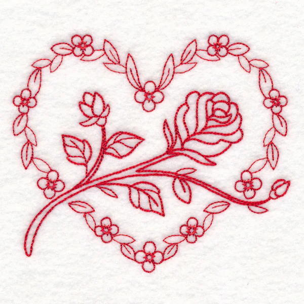 Nostalgic Nature - Heart (Redwork) - Image 4