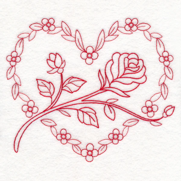 Nostalgic Nature - Heart (Redwork) - Image 6