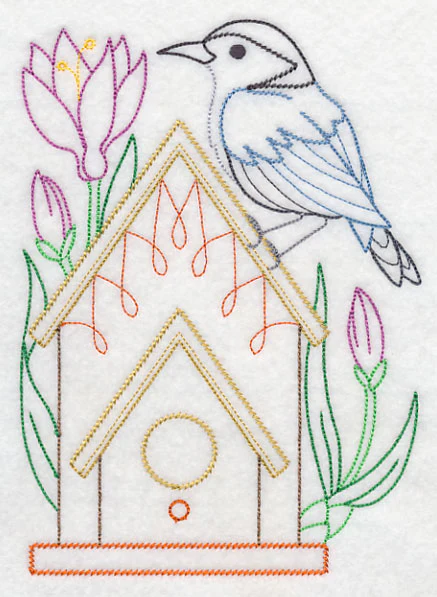 Nuthatch and Colchiums (Vintage) - Image 4