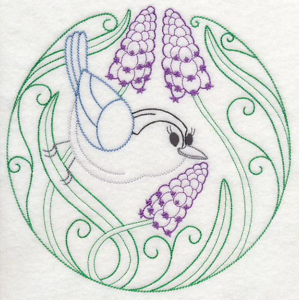 Nuthatch and Grape Hyacinth (Vintage) - Image 6
