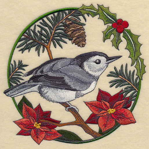 Nuthatch in Christmas Blooms - Image 2