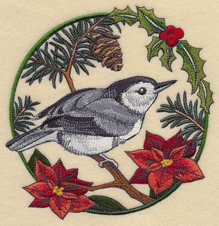 Nuthatch in Christmas Blooms - Image 3