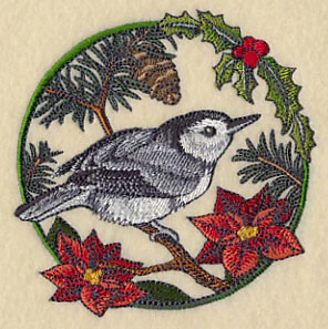 Nuthatch in Christmas Blooms - Image 5