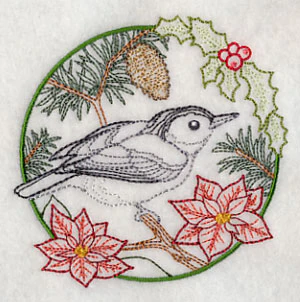 Nuthatch in Christmas Blooms (Vintage) - Image 5