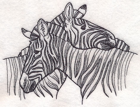 Nuzzling Zebras Etching - Image 3